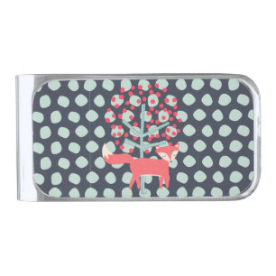 Retro Fox Silver Finish Money Clip