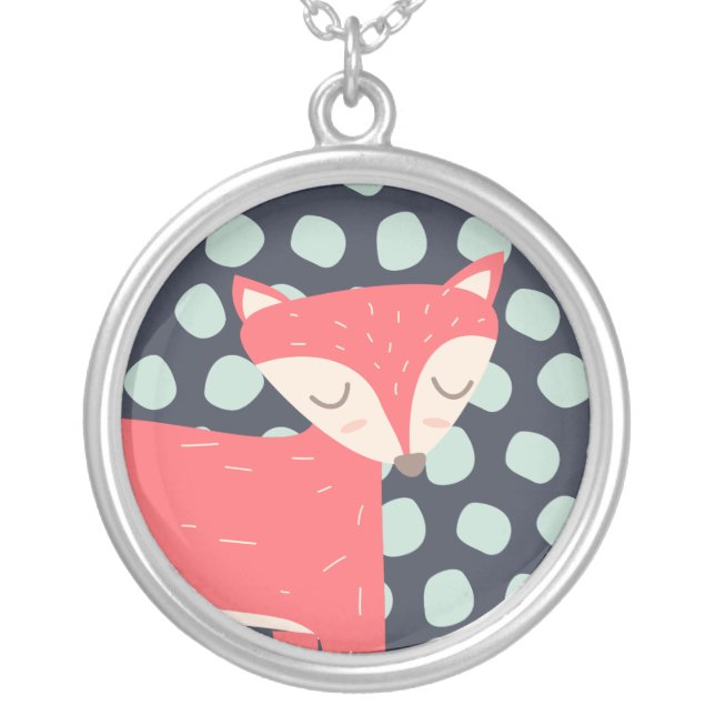 Retro Fox Silver Plated Necklace (Front)