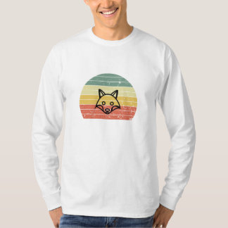 Retro Fox Sunset Aesthetic Vintage T-Shirt