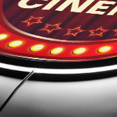 Retro Frame Yellow Light Movie Night Typography LED Sign (Edge)