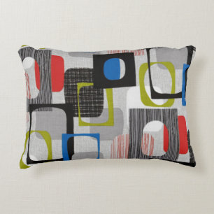 Retro Framed Gray Decorative Pillow