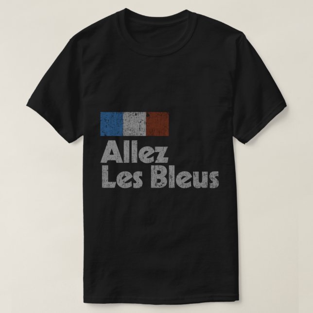Retro France Soccer Shirt 2018 French Flag ALLEZ L (Design Front)