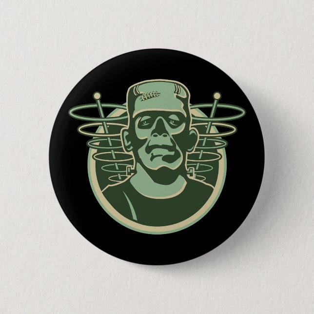 Retro Frankenstein Pinback Button (Front)
