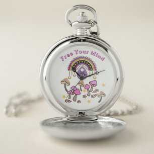 Retro Free Your Mind Pocket Watch