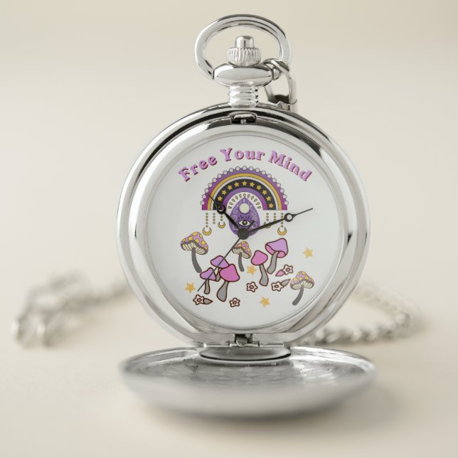 Retro Free Your Mind Pocket Watch (Inside)