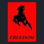 Retro Freedom Red Black Pop Art Running Horse Poster<br><div class="desc">Black Red Pop Art Running Horse Silhouette / Digital Animal / Horse Art - Horse Head Artwork</div>