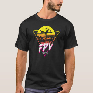 Retro Freestyle Fpv Racing Drone Pilot Acro Quadco T-Shirt