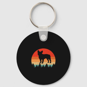 Retro French Bulldog Dog Lover French Bulldog  Keychain