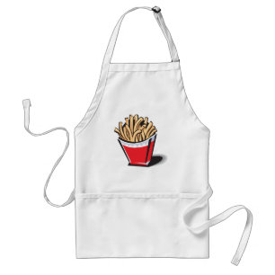 retro french fries design adult apron