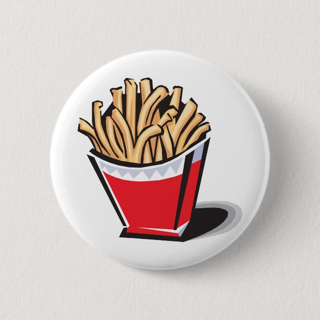retro french fries design pinback button (Front)