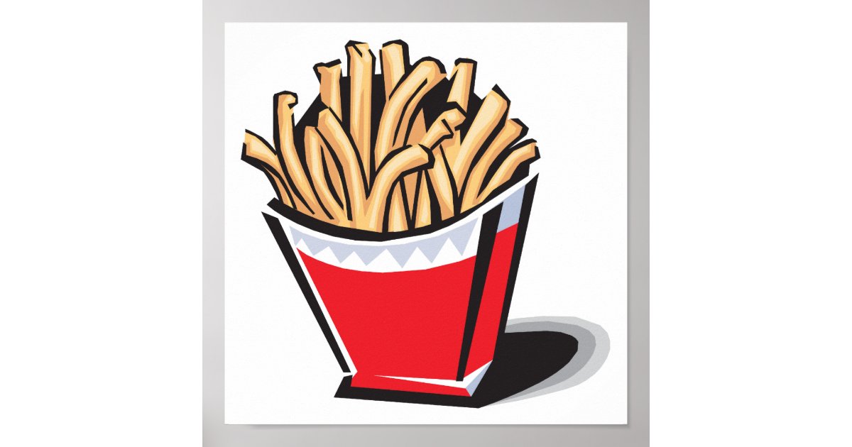 retro french fries design poster | Zazzle