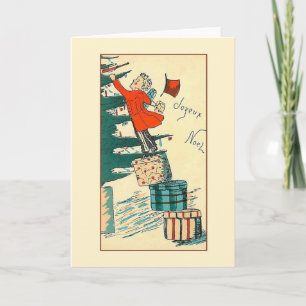 Retro French Joyeux Noël Christmas Card