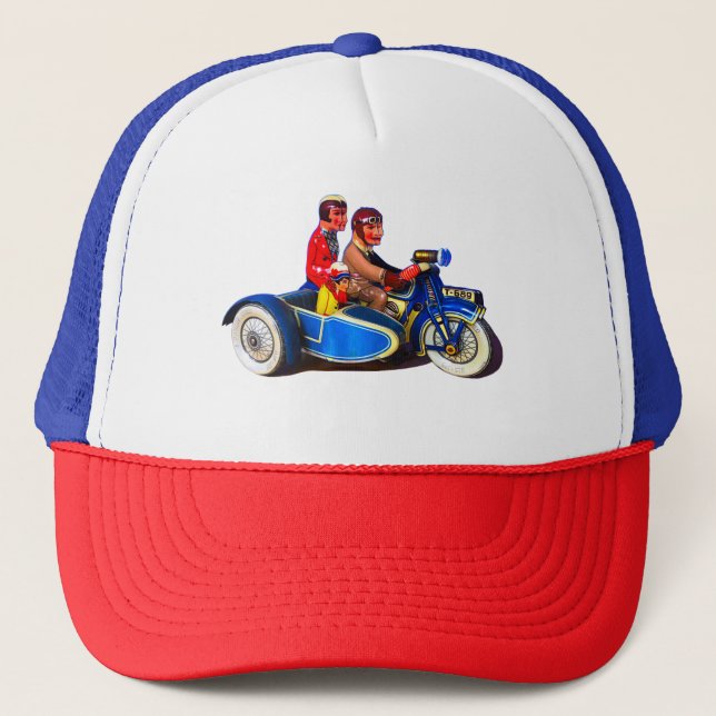 RETRO FRENCH MOTOROCYCLE + SIDECAR TRUCKER HAT (Front)