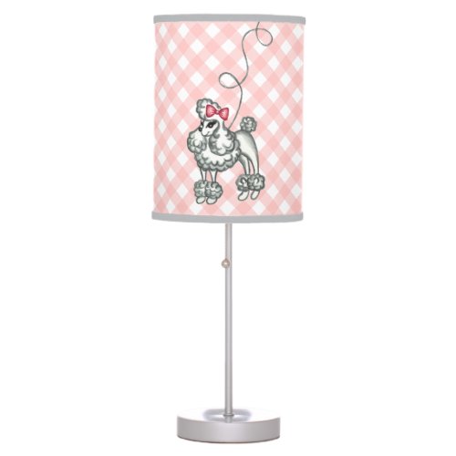 Retro French Pink Poodle Lamp Decor