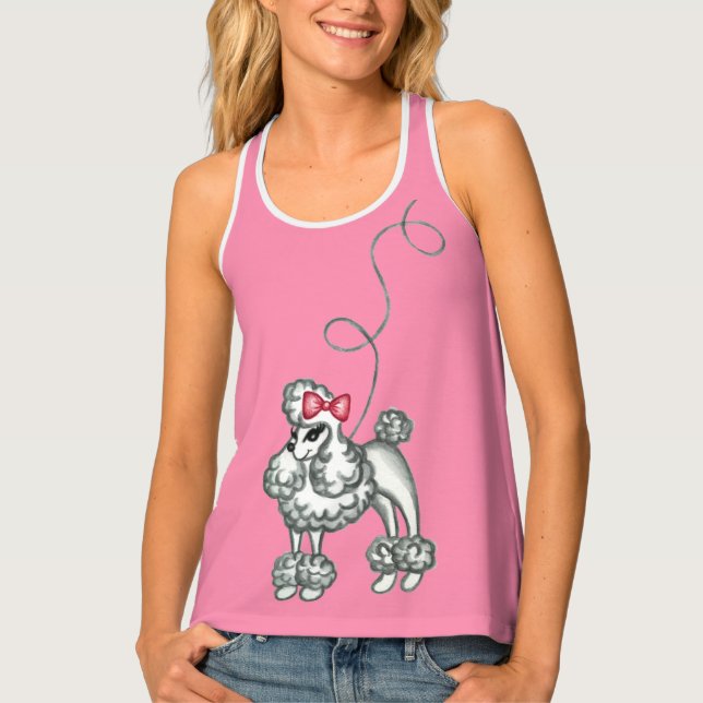 Retro French Poodle Tank Top (Front)