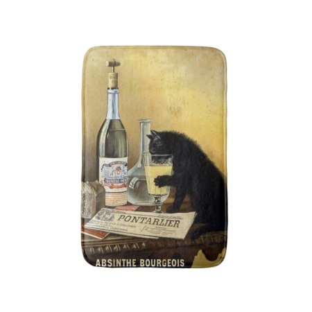 Retro French Poster "absinthe Bourgeois" Bath Mat
