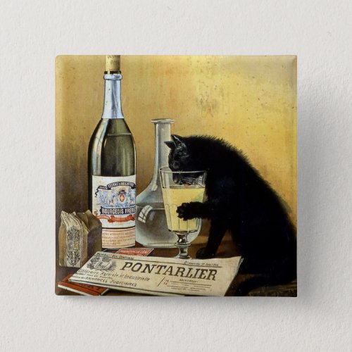 Retro french poster absinthe bourgeois button