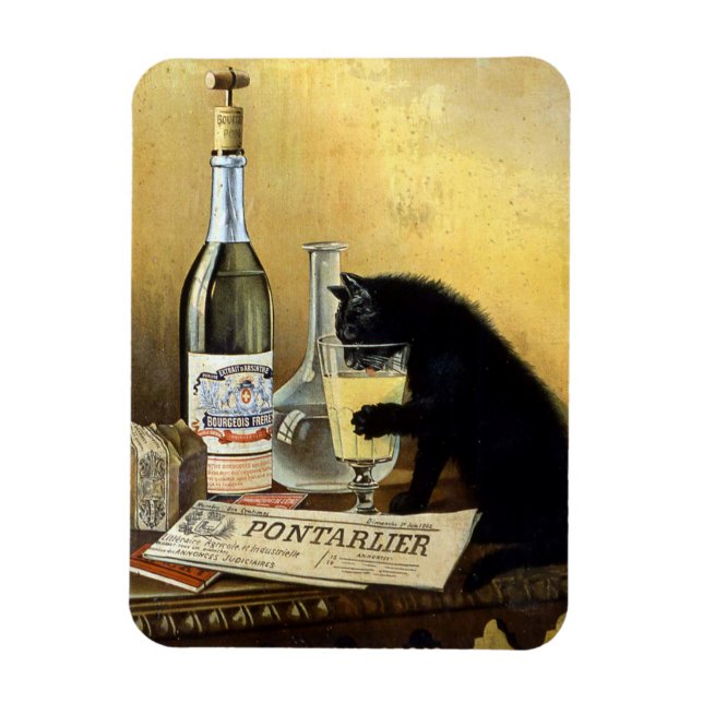 Retro french poster "absinthe bourgeois" magnet (Vertical)