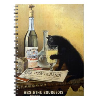 Retro French Poster "absinthe Bourgeois" Notebook by parisjetaimee at Zazzle