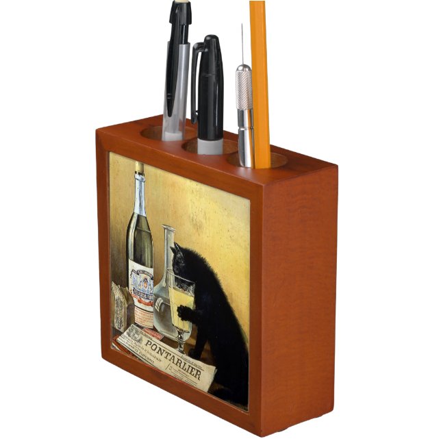 Retro french poster "absinthe bourgeois" pencil holder (In Situ)
