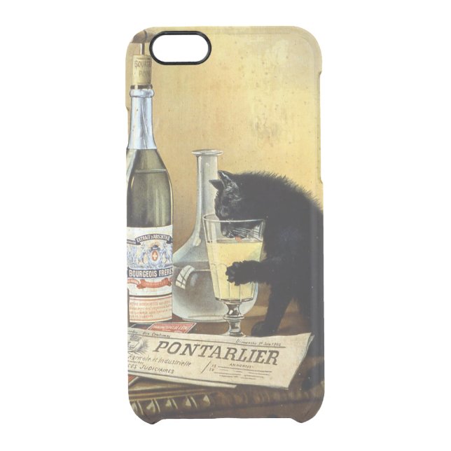 Retro french poster "absinthe bourgeois" uncommon iPhone case (Back)