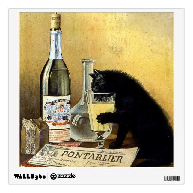 Retro french poster "absinthe bourgeois" wall sticker (Front)