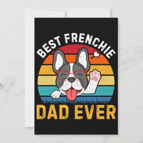 Retro Frenchie Dad Funny French Bulldog Dog Father Invitation