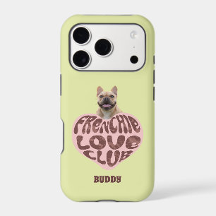 Retro Frenchie Love Club Custom Photo and Name iPhone 17 Pro Case
