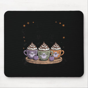 Retro Freshly Boo'd Coffee Lovers Boujee Ghost Hal Mouse Pad