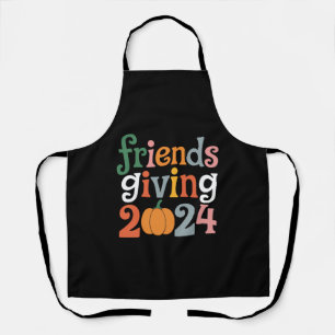 Retro Friends Giving 2024 Thanksgiving Fall Apron