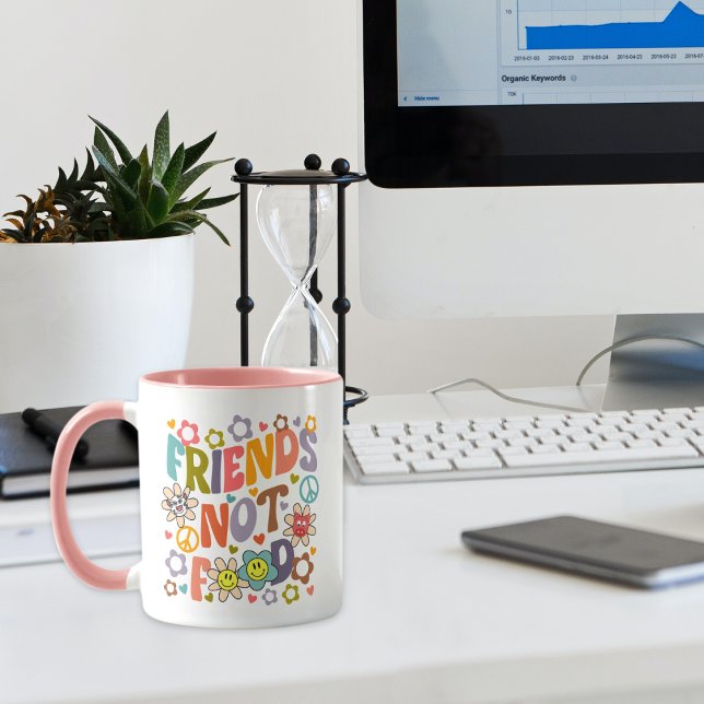 Retro Friends Not Food, Vegan Mug (Creator Uploaded)