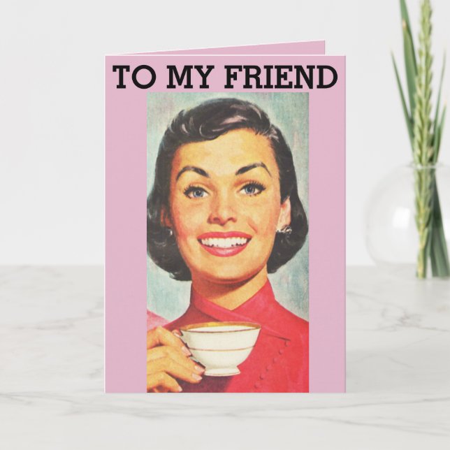 RETRO FRIENDSHIP VALENTINE'S DAY COFFEE CARDS (Front)