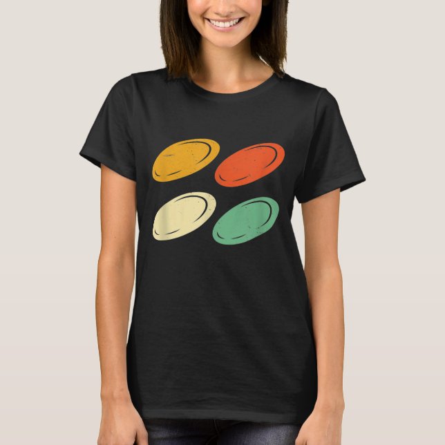 Retro Frisbee Disc Golf Discs Cool Frolf Frolfing T-Shirt (Front)
