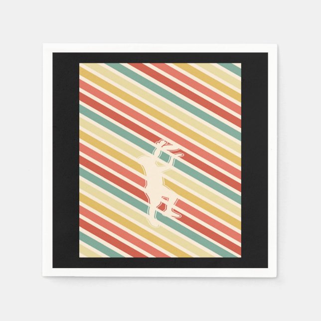 Retro Frisbee Disc Napkins (Front)