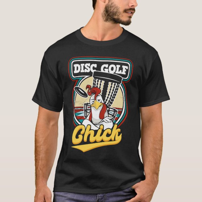 Retro Frisbee Player Women Disk Golf Chick T-Shirt (Front)