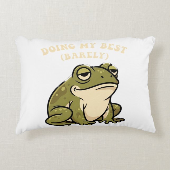 Retro Frog Barely Trying Rectangular Pillow (Front)