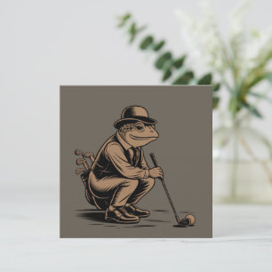 Retro Frog Funny Retro Frog Golf Lover Invitation