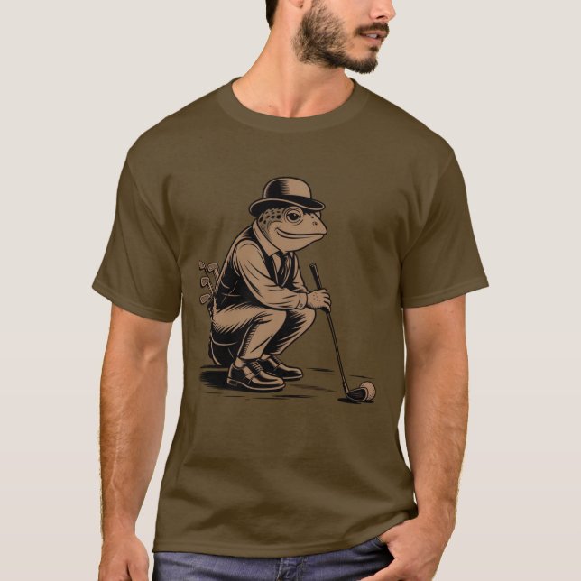 Retro Frog Funny Retro Frog Golf Lover T-Shirt (Front)