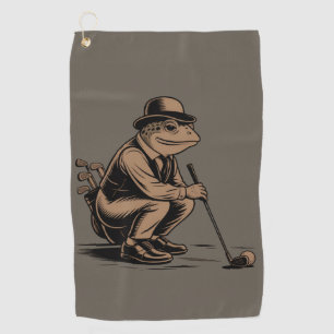 Retro Frog Funny Retro Frog Golf Lover Towel