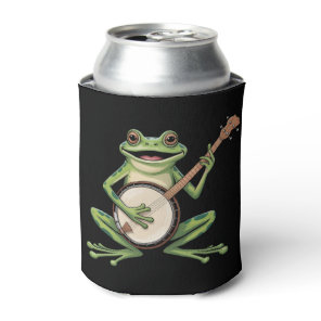 Retro Frog Playing Banjo 90s Music Lovers Vintage Can Cooler