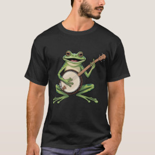 Retro Frog Playing Banjo 90s Music Lovers Vintage T-Shirt