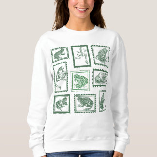 Retro Frogs Women Vintage Stamp Tattoo 90s Frog Sweatshirt