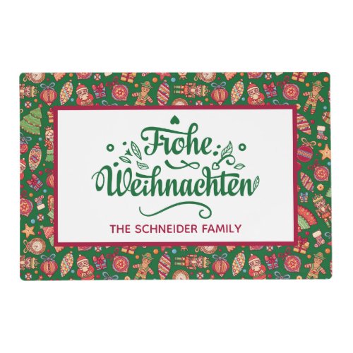 Retro Frohe Weihnachten Personalized Placemat