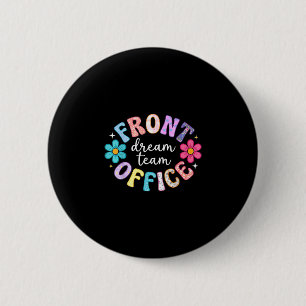 Retro front office squad happy first day of school button
