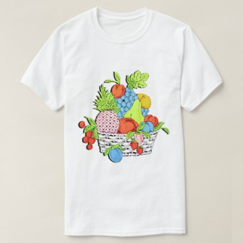 Retro Fruit Basket Vintage Harvest Party T_Shirt