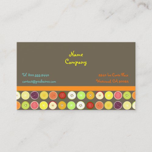 Retro fruit juice ~ ashbrown background business card