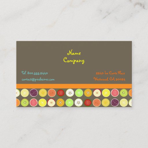 Customizable Retro fruit juice ~ ashbrown background business card