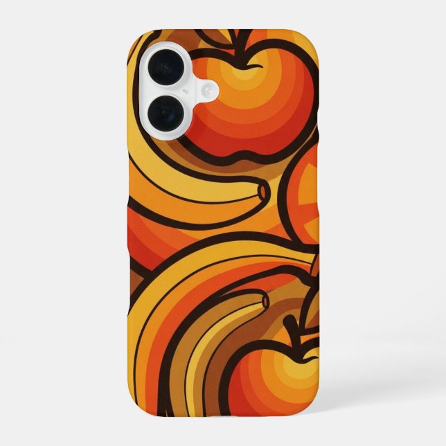 Retro Fruit Waves iPhone Case (Back)