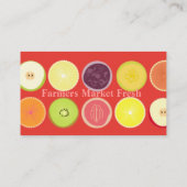 Retro fruits business card, raspberry background business card (Back)