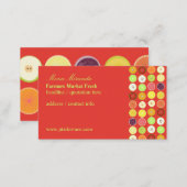 Retro fruits business card, raspberry background business card (Front/Back)